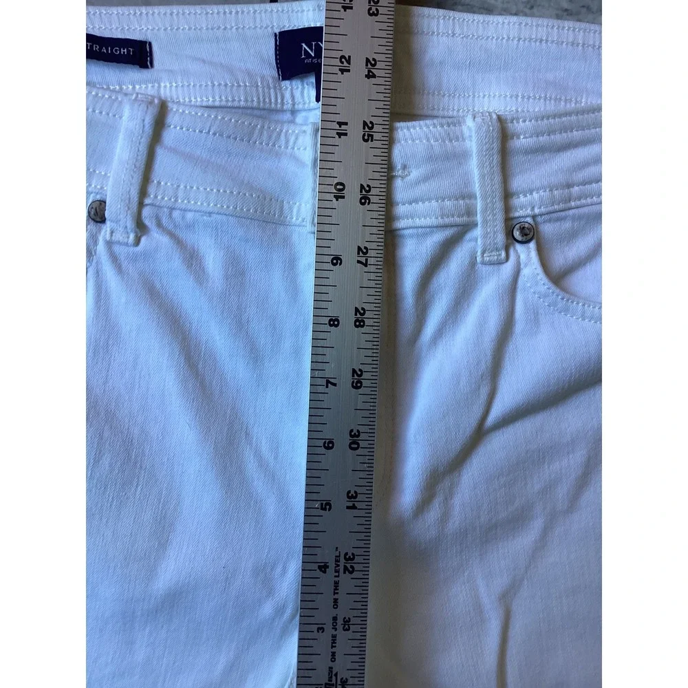 NYDJ Marilyn Straight Crop Jeans White Size 14 Stretch Denim Wide Cuff Pants - Picture 4 of 8